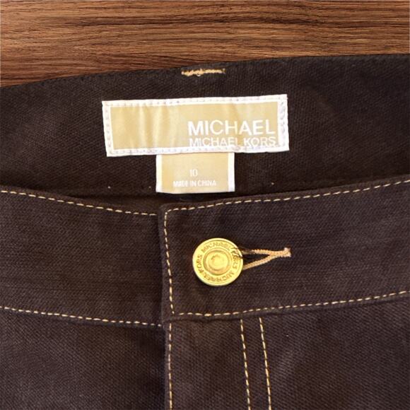 Michael Kors Women’s Corduroy Fashion Pants Brown Size 10 - Picture 3 of 12